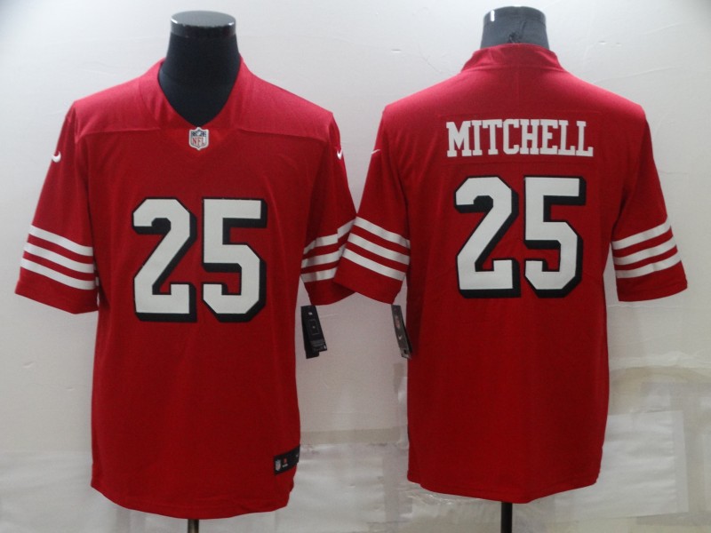 Men's San Francisco 49ers Elijah Mitchell #25 Scarlet Alternate Team Jersey